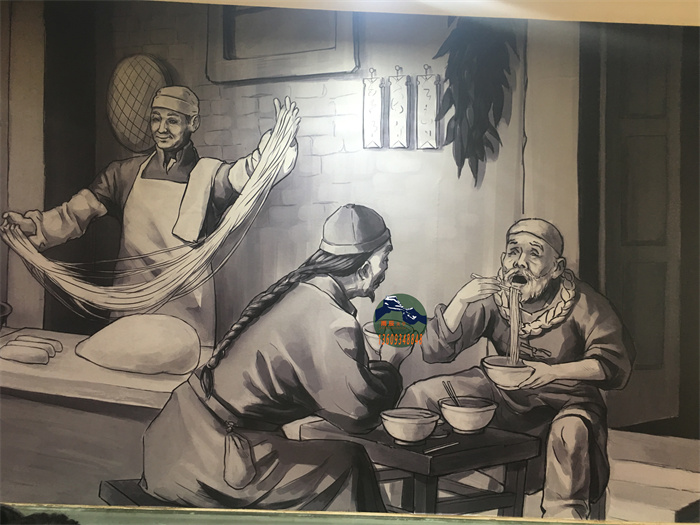 老兰州牛肉面壁画